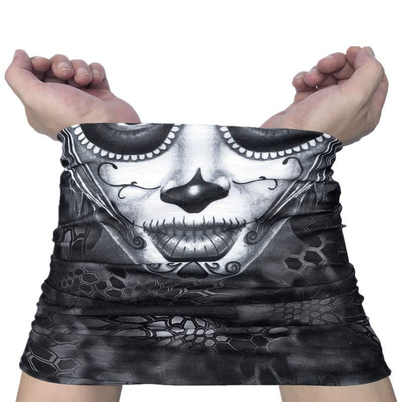 TERNNK Seamless Neck Gaiter Shield Scarf Bandana Face Mask (Black) - Image 5